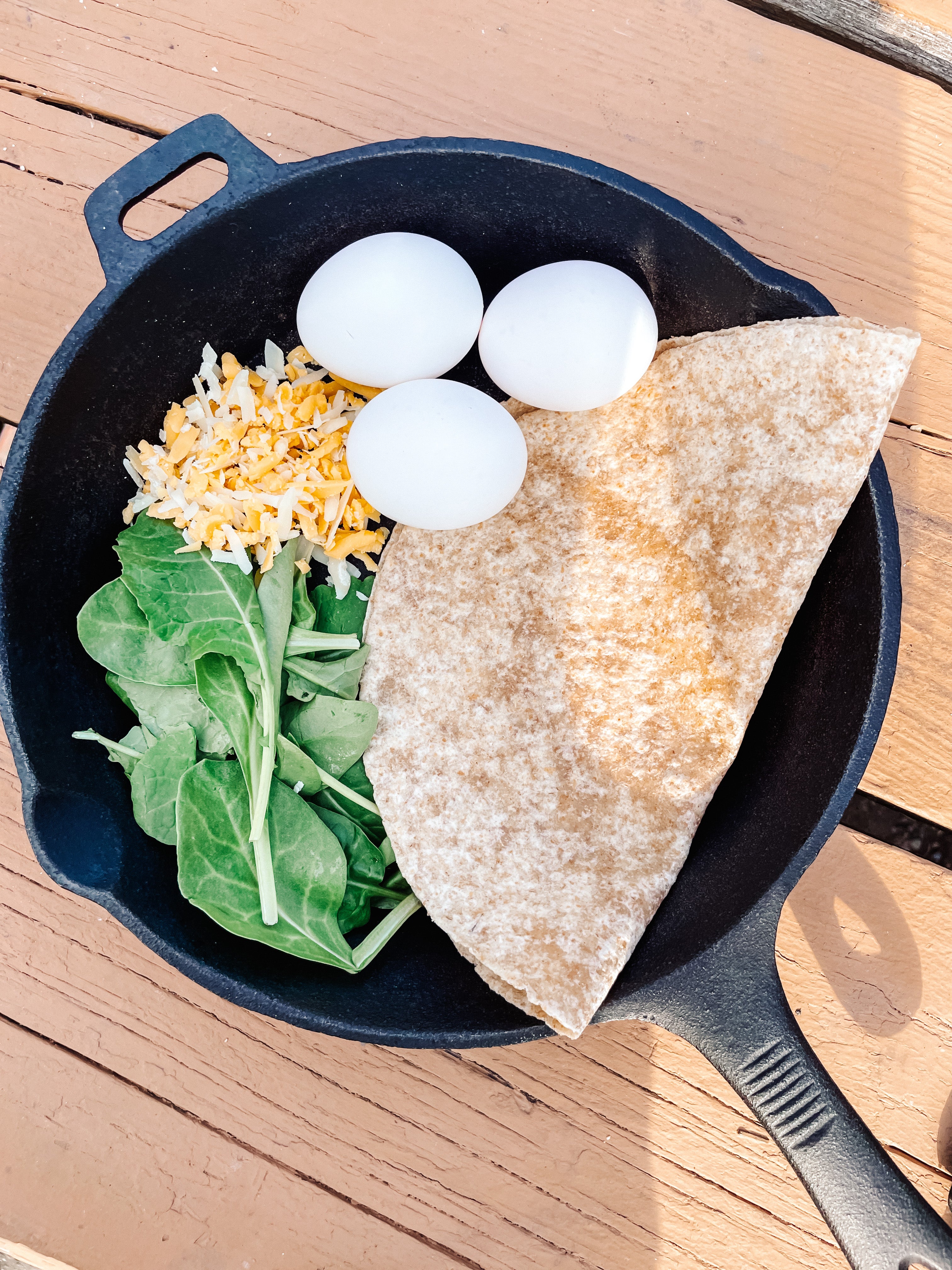 Spinach & Egg Breakfast Quesadilla